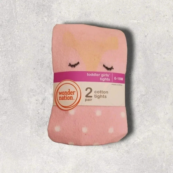 Pink Fox and Blue Toddler Tights - Picture 1 of 6